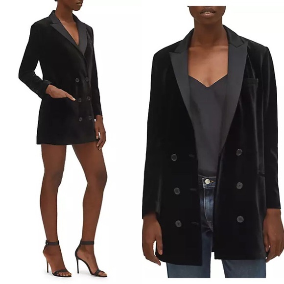 Equipment Dresses & Skirts - NWT Equipment Black Octava Silk-Velvet Tuxedo Mini Dress